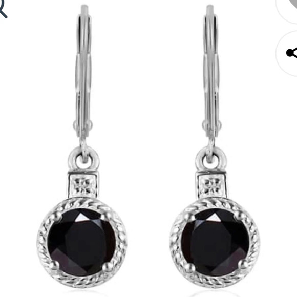 Jewelry - Sterling Silver Black Spinel & Zircon Earrings